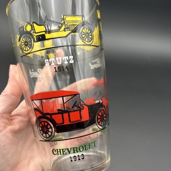 Vtg Classic Car Drinking Glass Stutz Chevrolet Ford Buick Studebaker Hudson 24oz - Picture 9 of 11